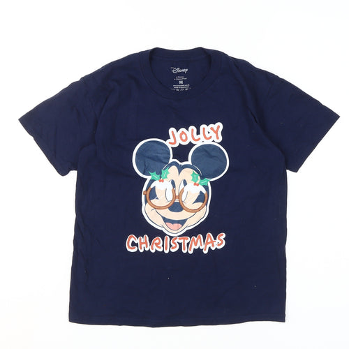 Disney Boys Blue Jolly Christmas T-Shirt, Size M