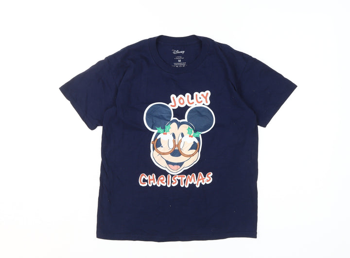 Disney Boys Blue Jolly Christmas T-Shirt, Size M