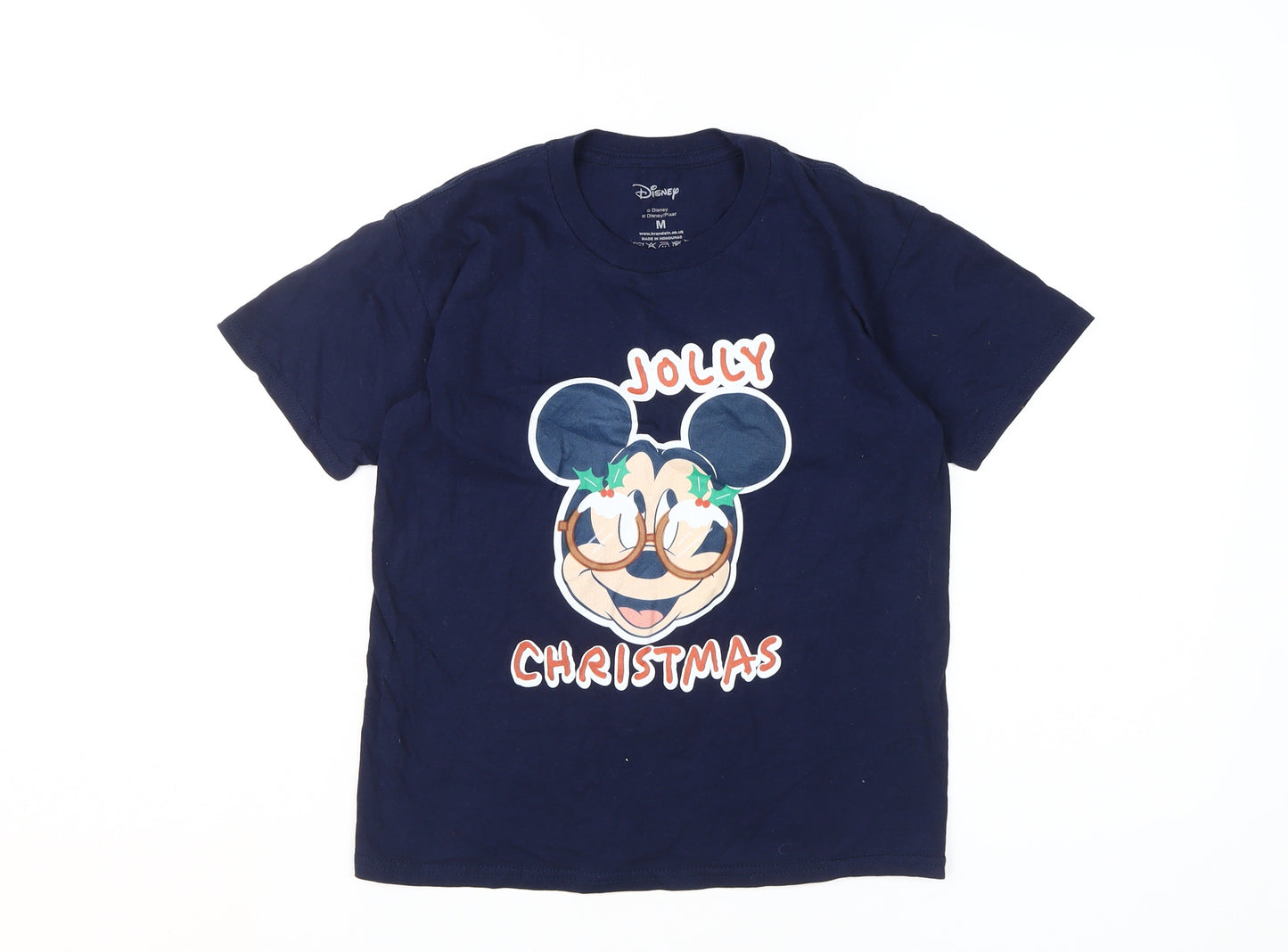 Disney Boys Blue Jolly Christmas T-Shirt, Size M