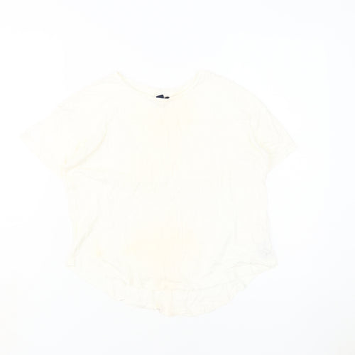 Gap Girls White T-Shirt, Size 14-16, Cotton Modal Blend