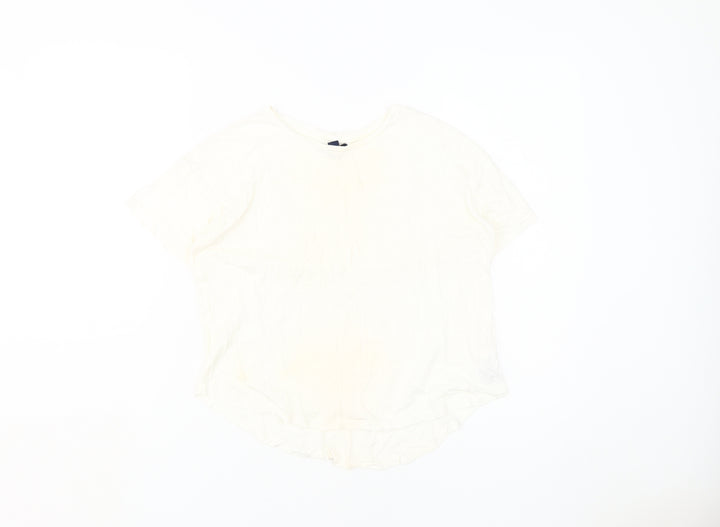 Gap Girls White T-Shirt, Size 14-16, Cotton Modal Blend