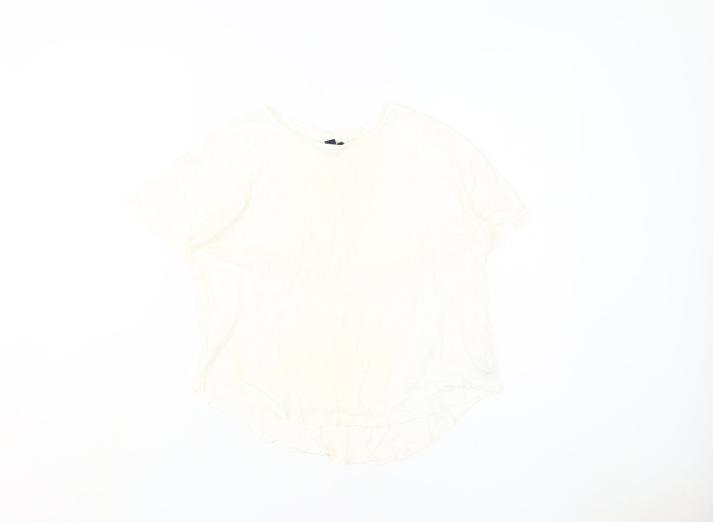 Gap Girls White T-Shirt, Size 14-16, Cotton Modal Blend