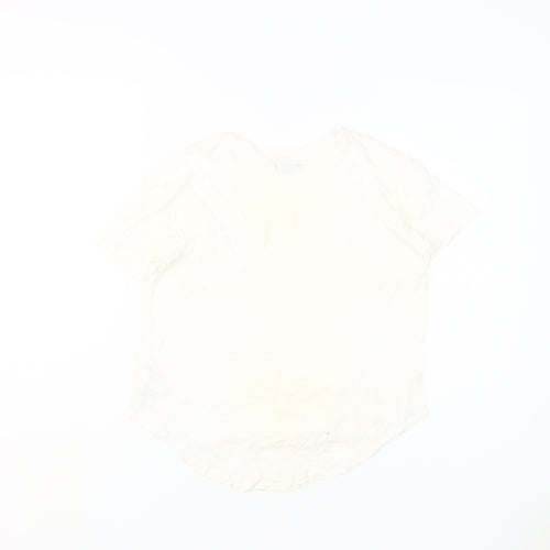 Gap Girls White T-Shirt, Size 14-16, Cotton Modal Blend