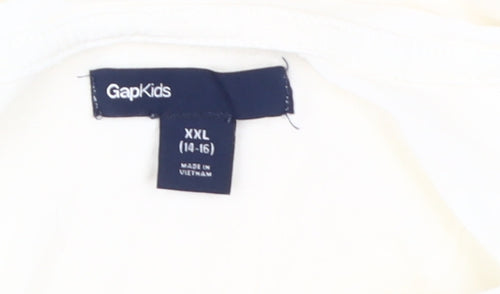 Gap Girls White T-Shirt, Size 14-16, Cotton Modal Blend