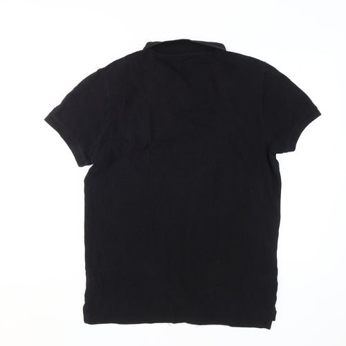 Jack Wills Men's Black Polo Shirt Size M
