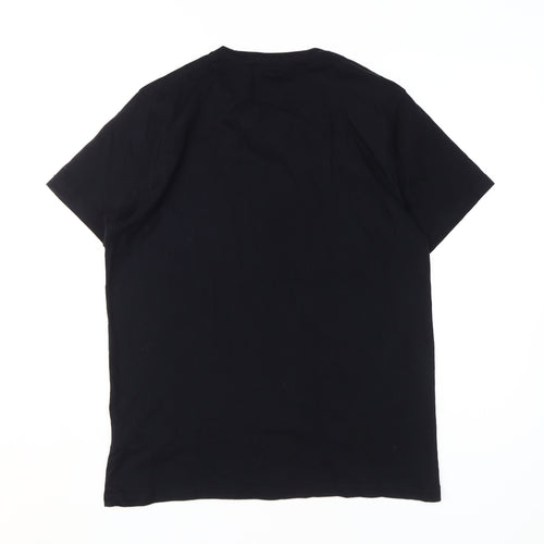 Hollister Men's Black T-Shirt, M, Crew Neck, Logo Accent