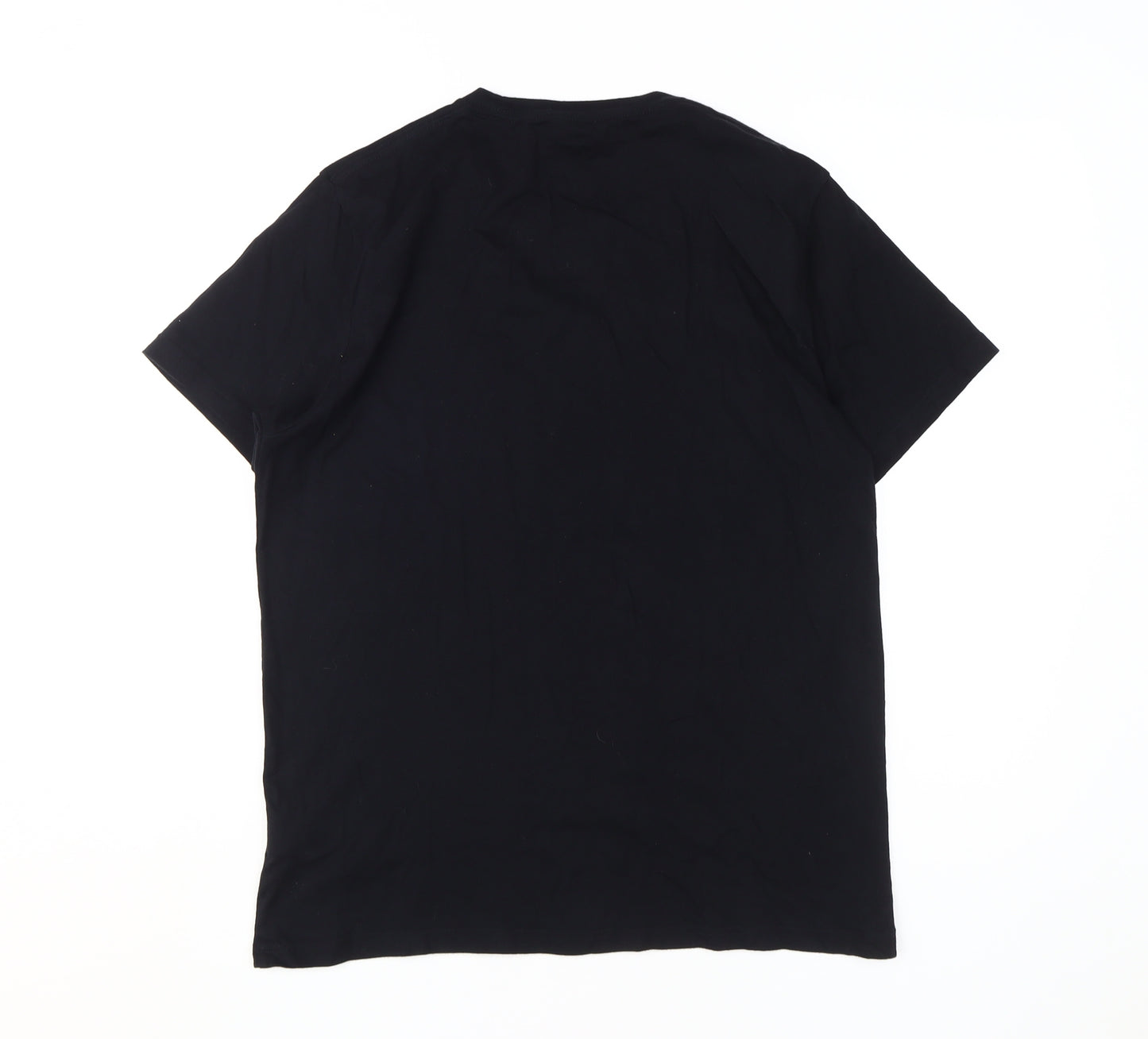 Hollister Men's Black T-Shirt, M, Crew Neck, Logo Accent