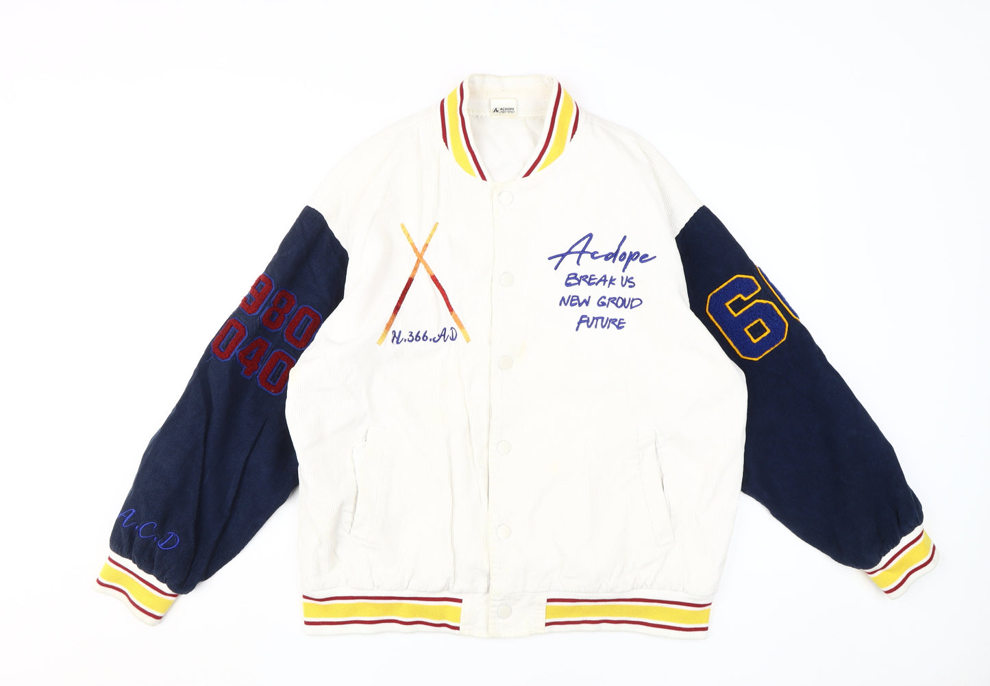 ACDOPE Men's Multicoloured Varsity Jacket M