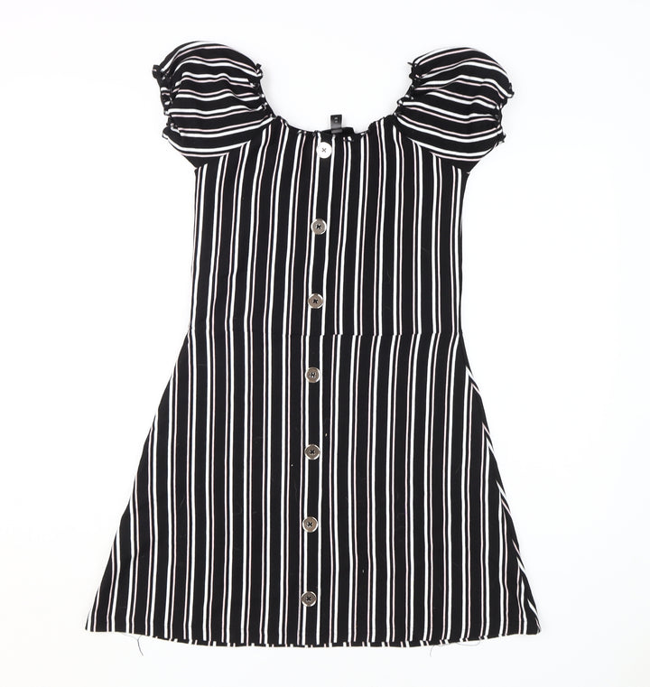 Firetrap Girls Black Striped Shift Dress - 11-12 Years