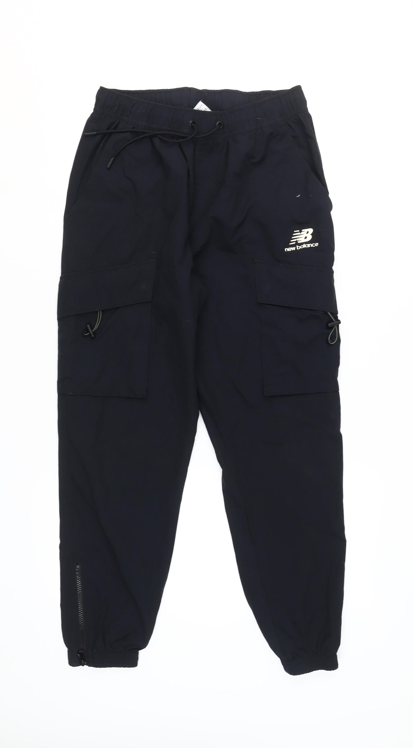 New Balance Men's Black Cargo Trousers, L, Regular Fit