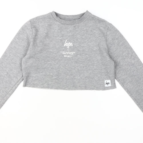Hype Grey Cotton Women's Pullover Sweatshirt Size 6
