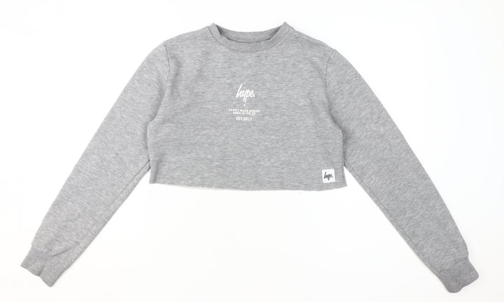 Hype Grey Cotton Women's Pullover Sweatshirt Size 6