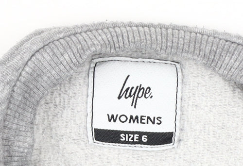 Hype Grey Cotton Women's Pullover Sweatshirt Size 6