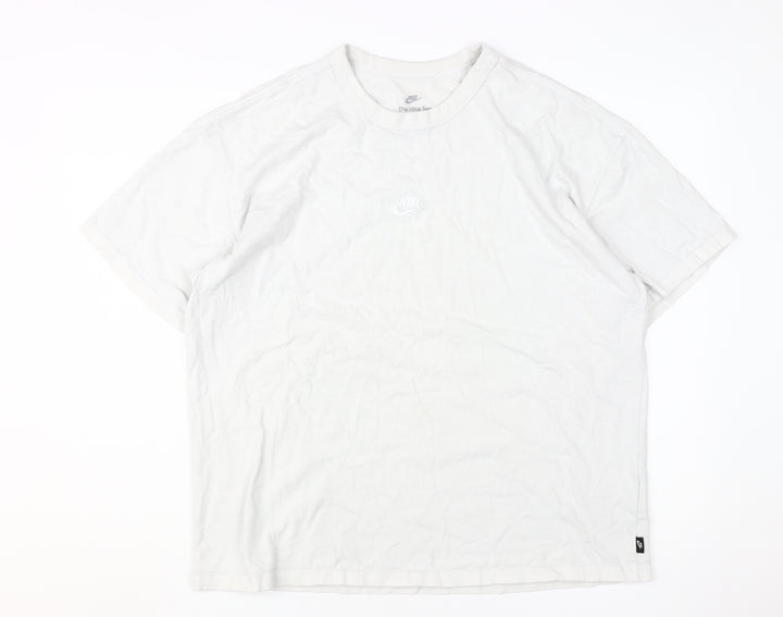 Nike Men's White 2XL Short Sleeve Cotton T-Shirt