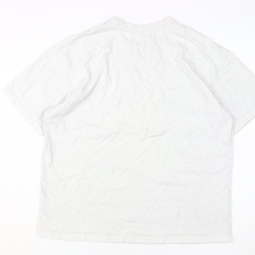 Nike Men's White 2XL Short Sleeve Cotton T-Shirt