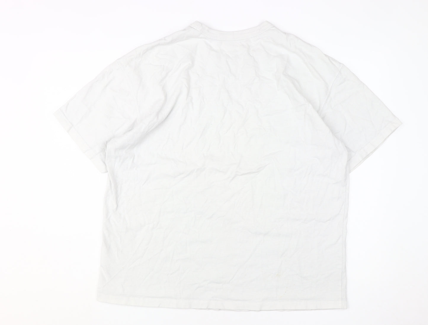 Nike Men's White 2XL Short Sleeve Cotton T-Shirt