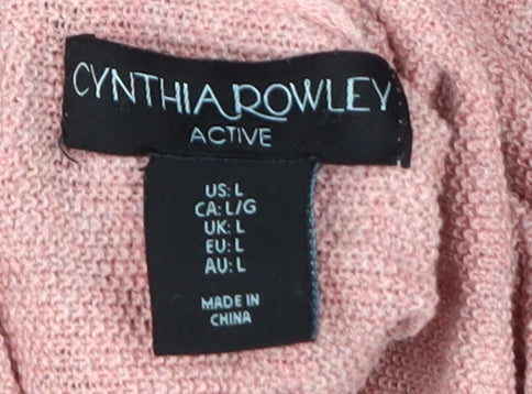 Cynthia Rowley Women's Pink Cowl Neck Jumper Size L