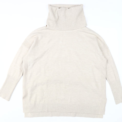 French Connection Women's Beige XL Roll Neck Jumper