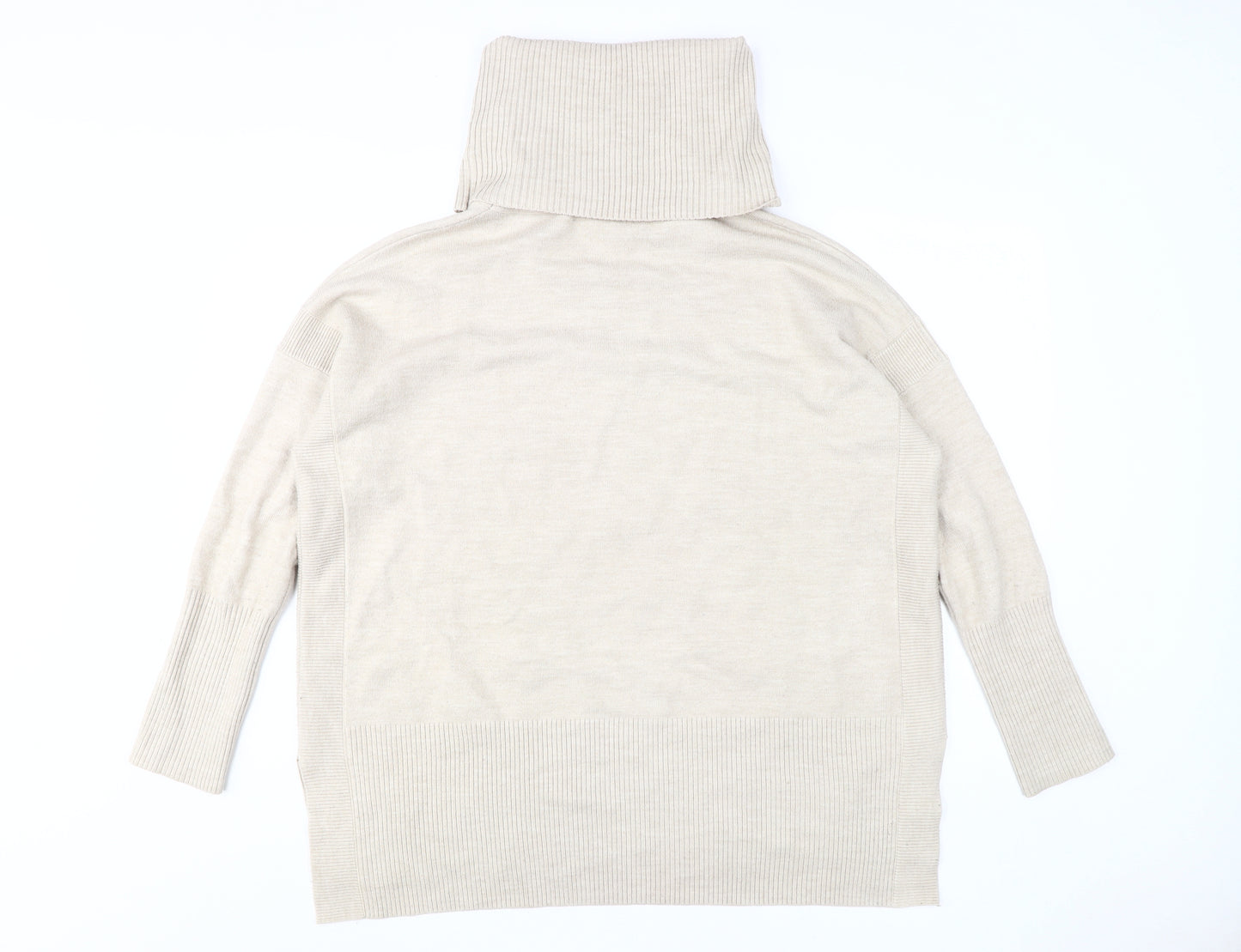 French Connection Women's Beige XL Roll Neck Jumper