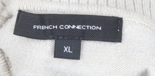 French Connection Women's Beige XL Roll Neck Jumper
