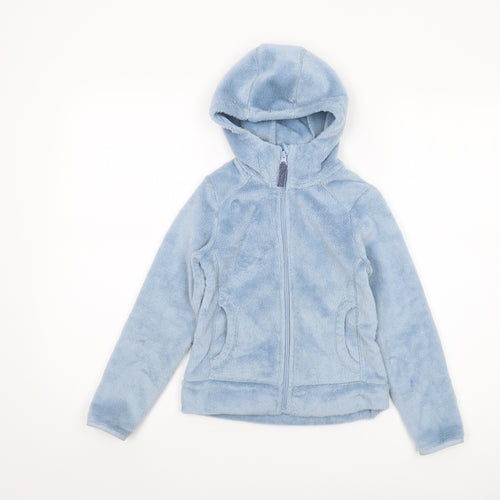 Decathlon Girls Blue Hooded Fleece Jacket 7-8 Years
