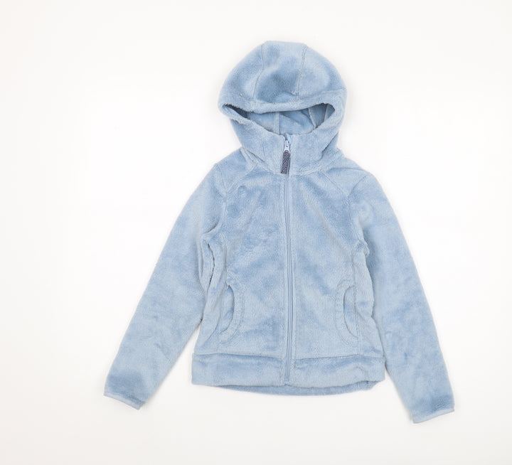 Decathlon Girls Blue Hooded Fleece Jacket 7-8 Years