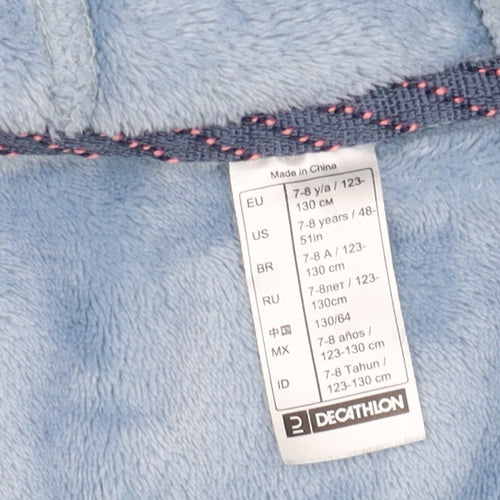 Decathlon Girls Blue Hooded Fleece Jacket 7-8 Years