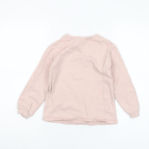 Disney Classics Girls Pink Sweatshirt, 5-6 Years, Sequin Cat Design