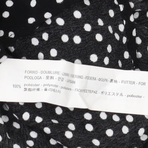 Zara Women's Black Polka Dot Playsuit Size 12