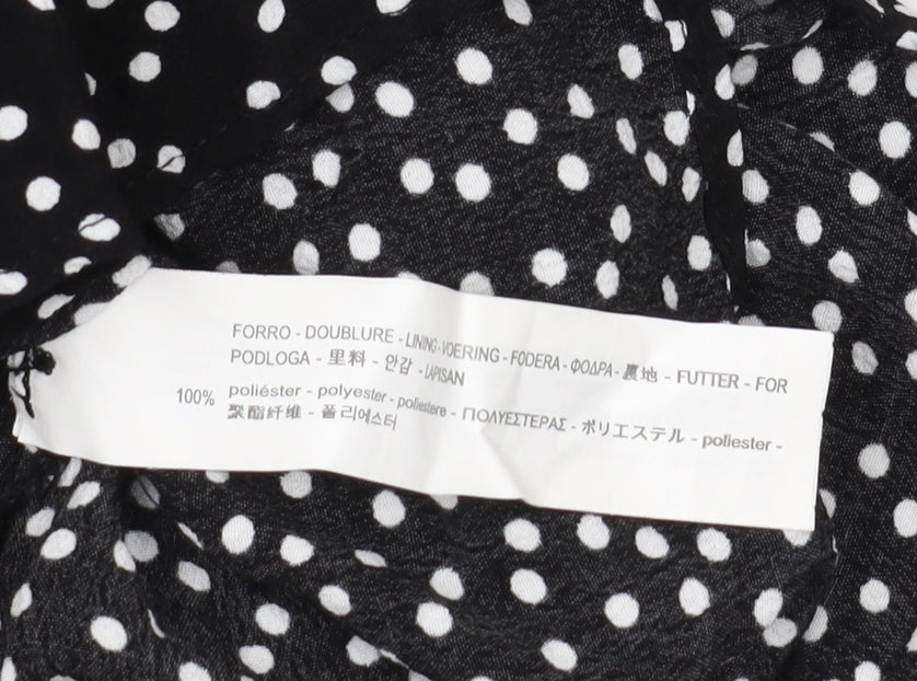 Zara Women's Black Polka Dot Playsuit Size 12