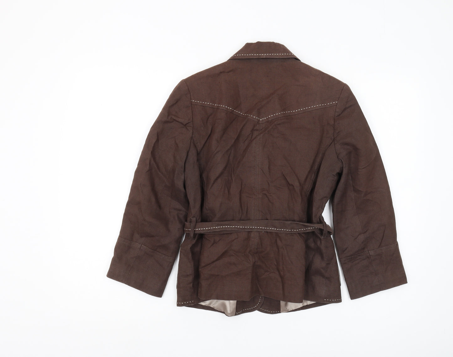 Debenhams Women's Brown Linen Jacket 10 Petite