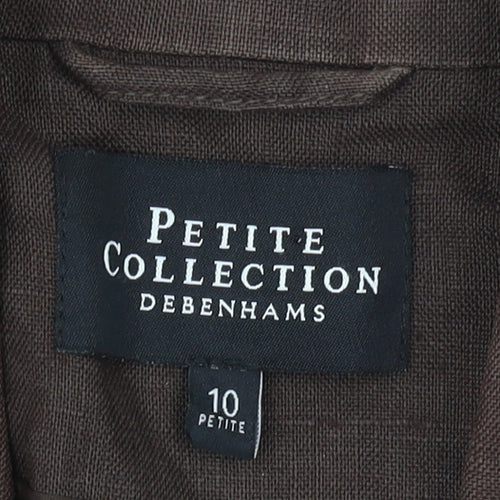 Debenhams Women's Brown Linen Jacket 10 Petite