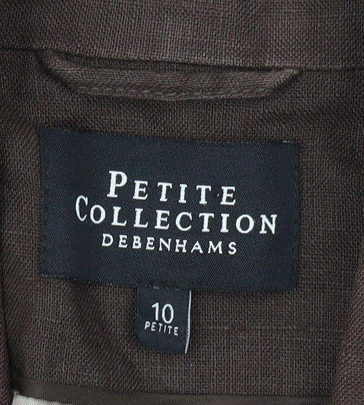 Debenhams Women's Brown Linen Jacket 10 Petite