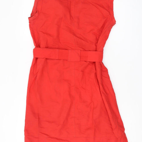 Next Women's Red Belted Shirt Dress Size 10 Casual