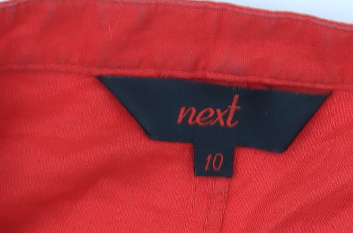 Next Women's Red Belted Shirt Dress Size 10 Casual