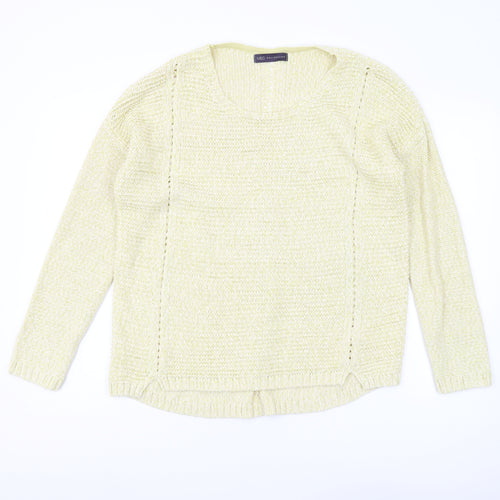 Marks and Spencer Women's Yellow Knitted Pullover Jumper - Size 16