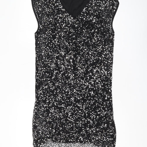 Selected Femme Black Sequin Women’s Shift Dress Size 6