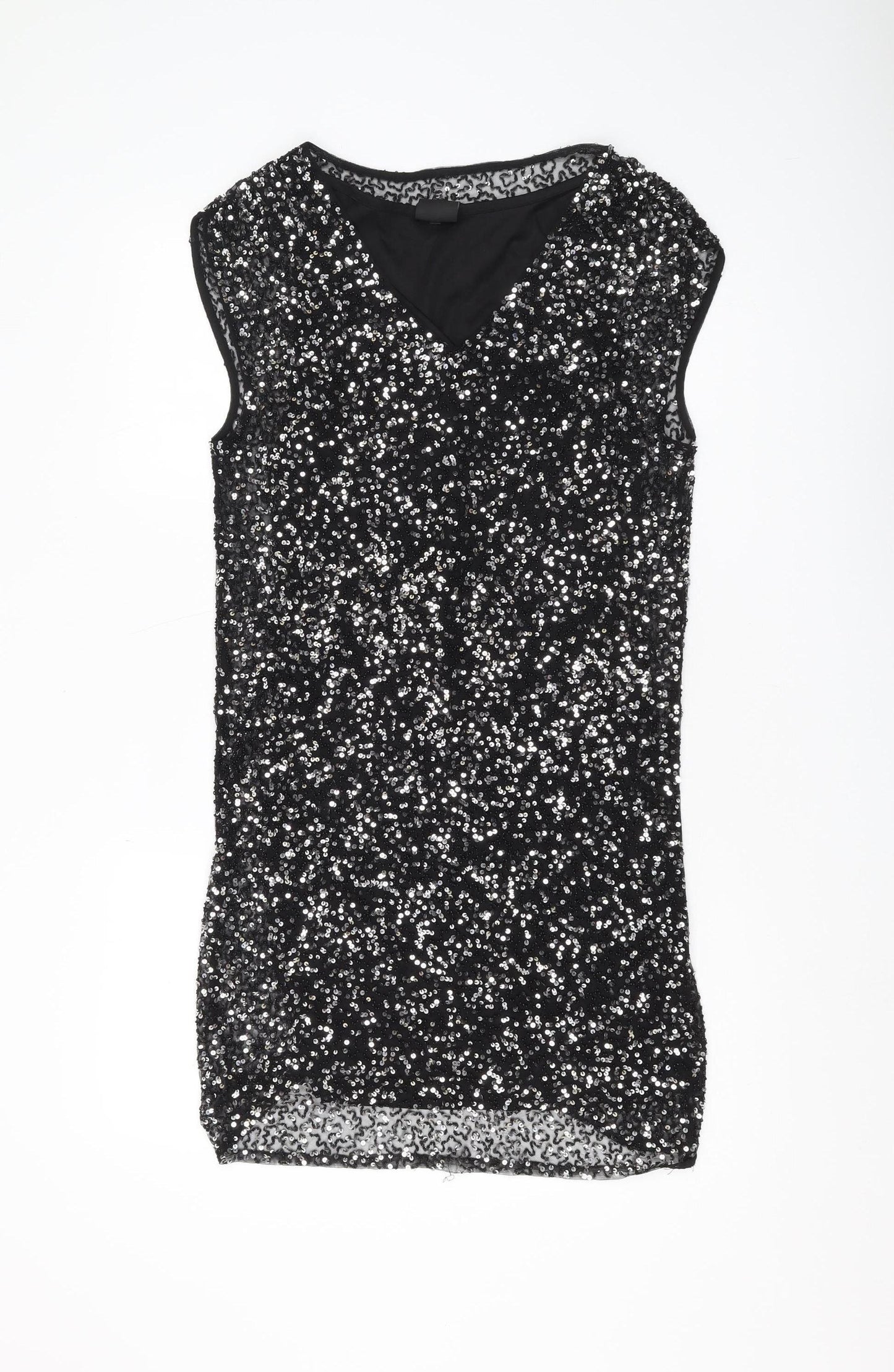 Selected Femme Black Sequin Women’s Shift Dress Size 6