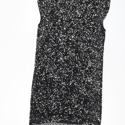 Selected Femme Black Sequin Women’s Shift Dress Size 6