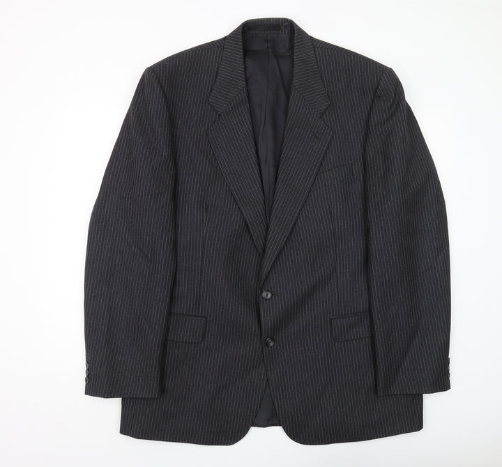 Label Tailoring Men's Black Striped Blazer 46L