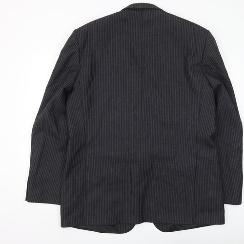 Label Tailoring Men's Black Striped Blazer 46L