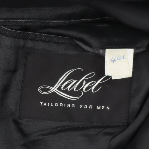 Label Tailoring Men's Black Striped Blazer 46L