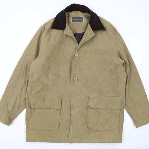 Naturalife Men's Beige Overcoat, Size L, Casual Mid-Length