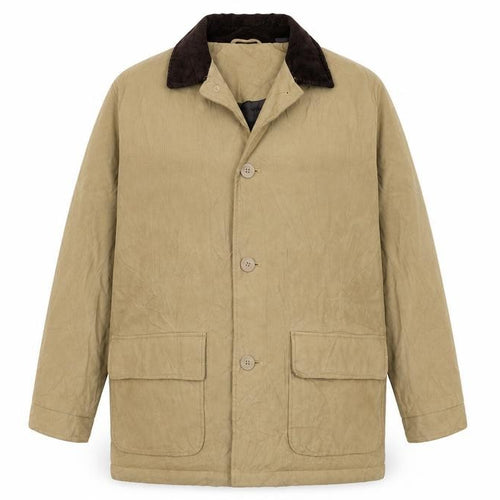 Naturalife Men's Beige Overcoat, Size L, Casual Mid-Length