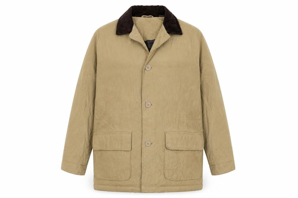 Naturalife Men's Beige Overcoat, Size L, Casual Mid-Length