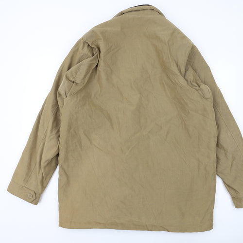 Naturalife Men's Beige Overcoat, Size L, Casual Mid-Length