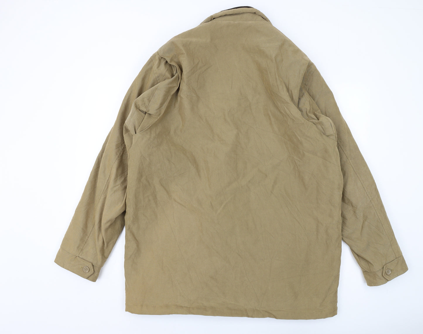 Naturalife Men's Beige Overcoat, Size L, Casual Mid-Length