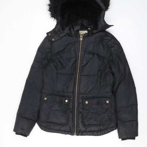 Jack Wills Women's Black Puffer Jacket Size 8