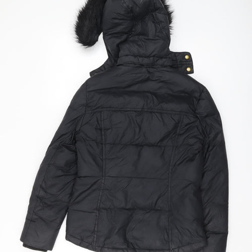 Jack Wills Women's Black Puffer Jacket Size 8
