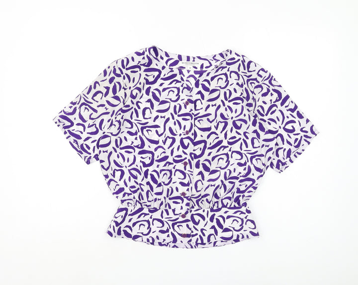 Windsmoor Women's Purple Animal Print Blouse, Size 10